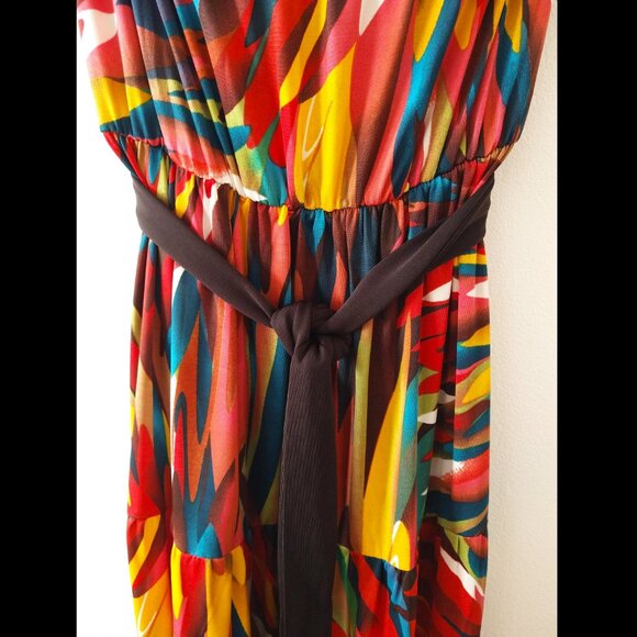 Costa Blanca Vibrant Multicoloured Strapless Maxi Dress - Picture 2 of 9